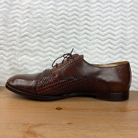 MEZLAN Mens Cancun Shoes Derby Basket Weave Leather Vero Cuoio Brown Size 11.5W main image 11